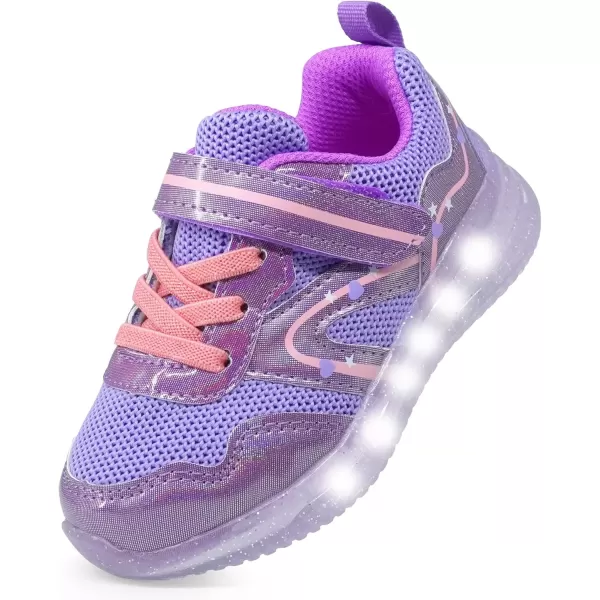 imageSKYWHEEL Boys Girls Sneakers Light up for Toddler Size 5 to Little Kids Size 2Toddler Purple Girl Light Up Shoes