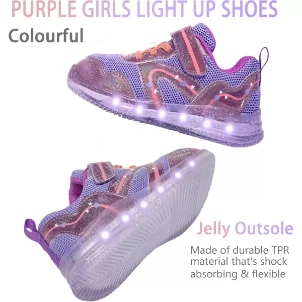 imageSKYWHEEL Boys Girls Sneakers Light up for Toddler Size 5 to Little Kids Size 2Toddler Purple Girl Light Up Shoes