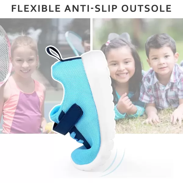 imageSKYWHEEL Boys Girls Sneakers Lighweight Brethable NonSlip Comfortable for All Day Running Walking 11 Little Kids Sky Blue
