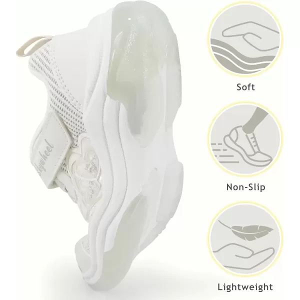 imageSKYWHEEL Light Up Shoes for Girls Boys LED Flashing Sneakers with Switch Tennis Running Shoes Toddler Size 10 to Big Kids Size 5Offwhite Light Up Shoes