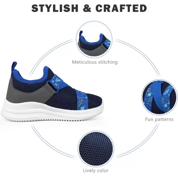 imageSKYWHEEL Toddler Boy Cushioning Breathable Tennis Running Athletic Sneakers Size 8 Blue Navy