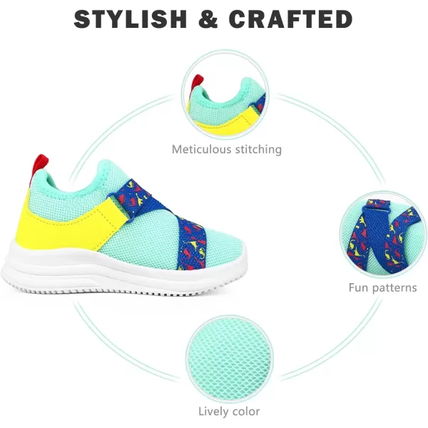 imageSKYWHEEL Toddler Boy Shoes Cushioning Breathable Tennis Running Athletic Sneakers Size 5 Fresh Green