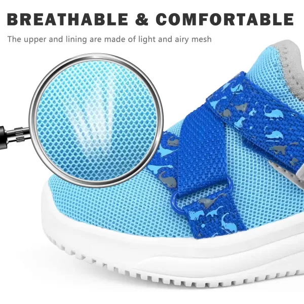 imageSKYWHEEL Toddler Boy Shoes Cushioning Breathable Tennis Running Athletic Sneakers Size 5 Light Blue