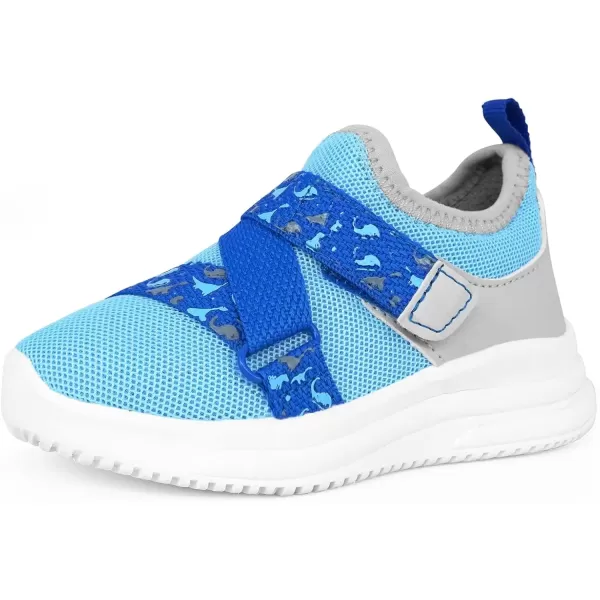imageSKYWHEEL Toddler Boy Shoes Cushioning Breathable Tennis Running Athletic Sneakers Size 5 Light Blue