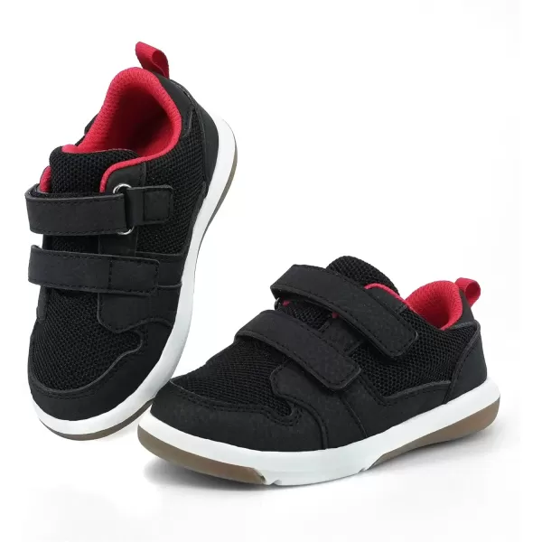 imageSKYWHEEL Toddler Boys Girls Tennis Shoes Kids Slip On Barefoot Shoes Wide Casual Walking Running Sneakers for Little Kids101toddler Boys Black Shoes