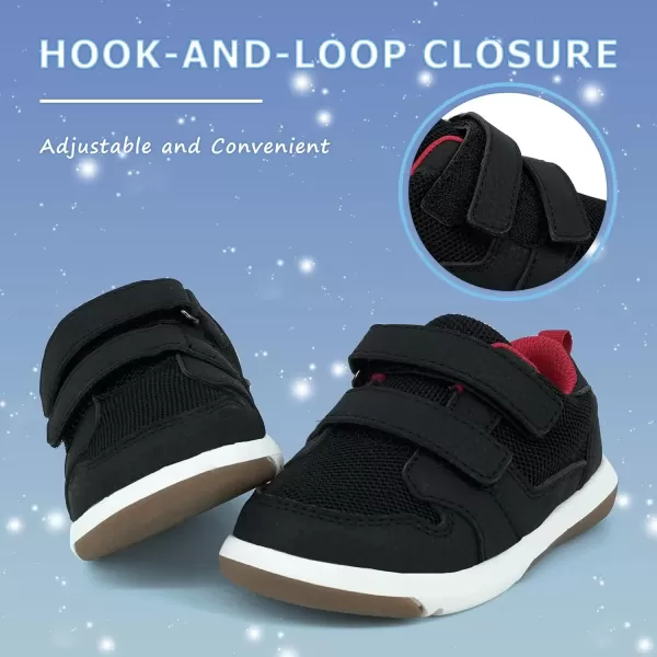imageSKYWHEEL Toddler Boys Girls Tennis Shoes Kids Slip On Barefoot Shoes Wide Casual Walking Running Sneakers for Little Kids101toddler Boys Black Shoes