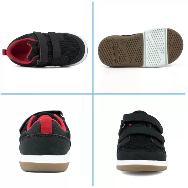 imageSKYWHEEL Toddler Boys Girls Tennis Shoes Kids Slip On Barefoot Shoes Wide Casual Walking Running Sneakers for Little Kids101toddler Boys Black Shoes