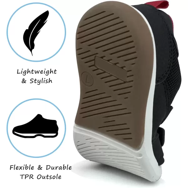imageSKYWHEEL Toddler Boys Girls Tennis Shoes Kids Slip On Barefoot Shoes Wide Casual Walking Running Sneakers for Little Kids101toddler Boys Black Shoes