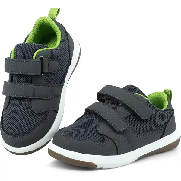 imageSKYWHEEL Toddler Boys Girls Tennis Shoes Kids Slip On Barefoot Shoes Wide Casual Walking Running Sneakers for Little Kids102grey Toddler Boy Shoes
