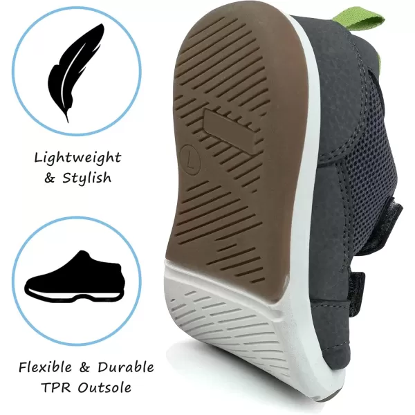 imageSKYWHEEL Toddler Boys Girls Tennis Shoes Kids Slip On Barefoot Shoes Wide Casual Walking Running Sneakers for Little Kids102grey Toddler Boy Shoes