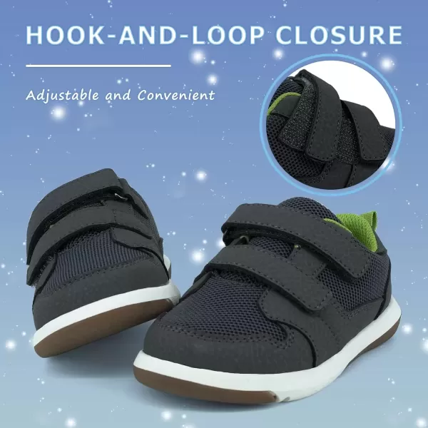 imageSKYWHEEL Toddler Boys Girls Tennis Shoes Kids Slip On Barefoot Shoes Wide Casual Walking Running Sneakers for Little Kids102grey Toddler Boy Shoes