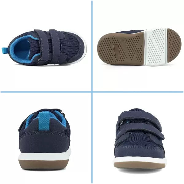 imageSKYWHEEL Toddler Boys Girls Tennis Shoes Kids Slip On Barefoot Shoes Wide Casual Walking Running Sneakers for Little Kids103navy Blue Sneaker Kid
