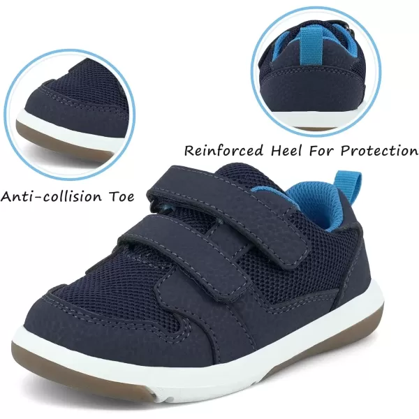 imageSKYWHEEL Toddler Boys Girls Tennis Shoes Kids Slip On Barefoot Shoes Wide Casual Walking Running Sneakers for Little Kids103navy Blue Sneaker Kid