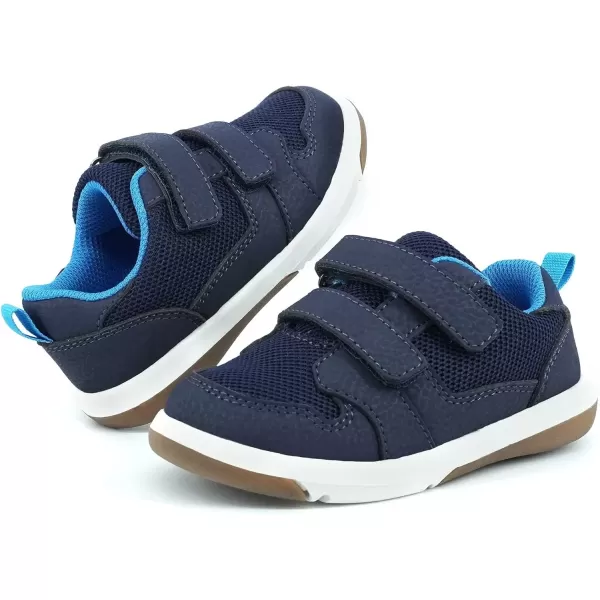 imageSKYWHEEL Toddler Boys Girls Tennis Shoes Kids Slip On Barefoot Shoes Wide Casual Walking Running Sneakers for Little Kids103navy Blue Sneaker Kid