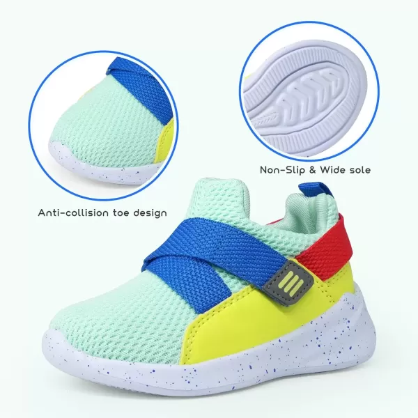 imageSKYWHEEL Toddler Boys Girls Tennis Shoes Kids Slip On Barefoot Shoes Wide Casual Walking Running Sneakers for Little Kids201toddler Boy Blue Shoes