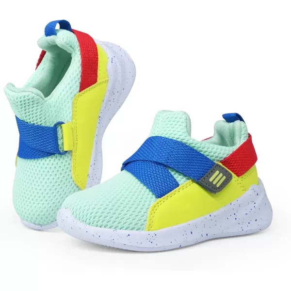 imageSKYWHEEL Toddler Boys Girls Tennis Shoes Kids Slip On Barefoot Shoes Wide Casual Walking Running Sneakers for Little Kids201toddler Boy Blue Shoes