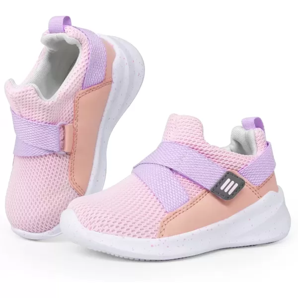 imageSKYWHEEL Toddler Boys Girls Tennis Shoes Kids Slip On Barefoot Shoes Wide Casual Walking Running Sneakers for Little Kids202toddler Girl Pink Shoes