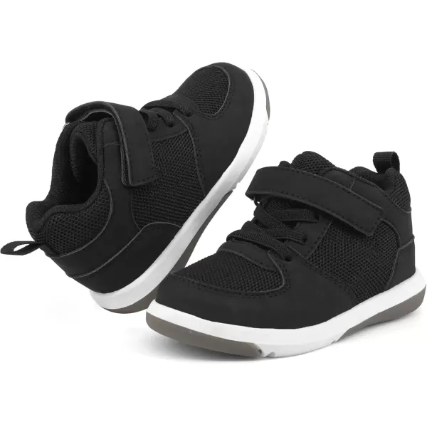 imageSKYWHEEL Toddler Boys Girls Tennis Shoes Kids Slip On Barefoot Shoes Wide Casual Walking Running Sneakers for Little Kids301black Shoes for Toddler Girls