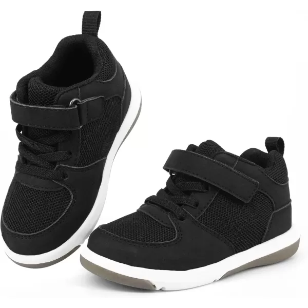 imageSKYWHEEL Toddler Boys Girls Tennis Shoes Kids Slip On Barefoot Shoes Wide Casual Walking Running Sneakers for Little Kids301black Shoes for Toddler Girls