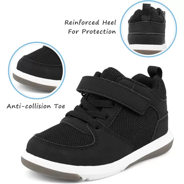 imageSKYWHEEL Toddler Boys Girls Tennis Shoes Kids Slip On Barefoot Shoes Wide Casual Walking Running Sneakers for Little Kids301black Shoes for Toddler Girls
