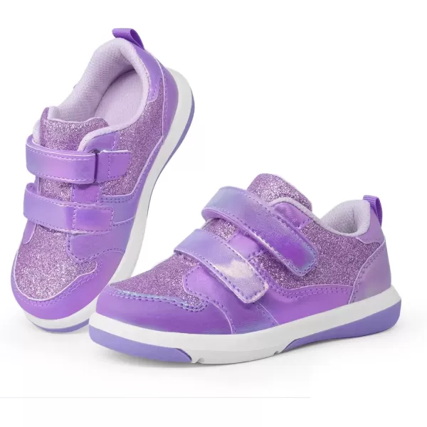 imageSKYWHEEL Toddler Boys Girls Tennis Shoes Kids Slip On Barefoot Shoes Wide Casual Walking Running Sneakers for Little KidsPurple Toddler Shoes