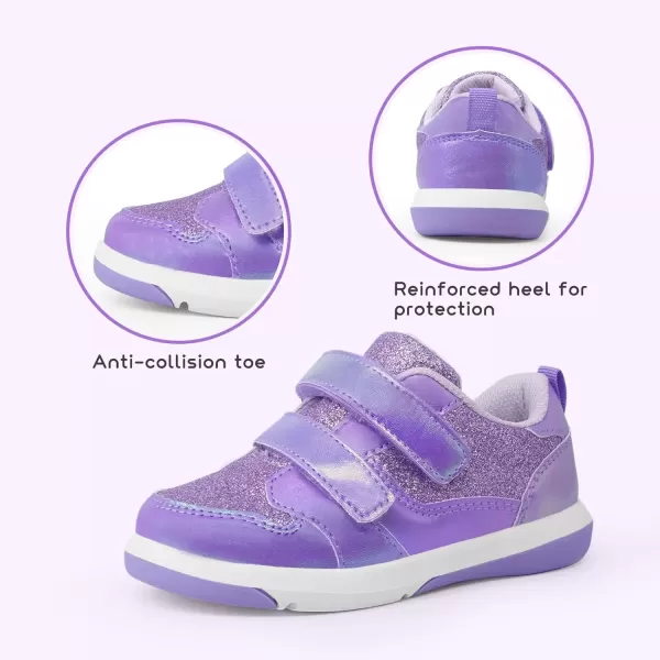 imageSKYWHEEL Toddler Boys Girls Tennis Shoes Kids Slip On Barefoot Shoes Wide Casual Walking Running Sneakers for Little KidsPurple Toddler Shoes