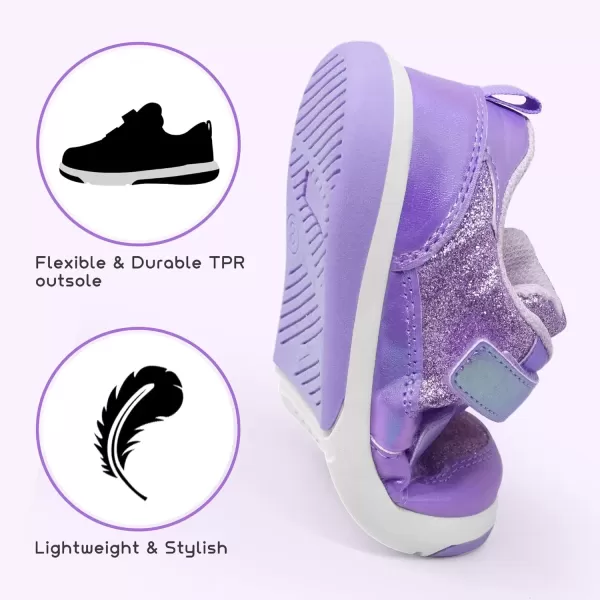 imageSKYWHEEL Toddler Boys Girls Tennis Shoes Kids Slip On Barefoot Shoes Wide Casual Walking Running Sneakers for Little KidsPurple Toddler Shoes