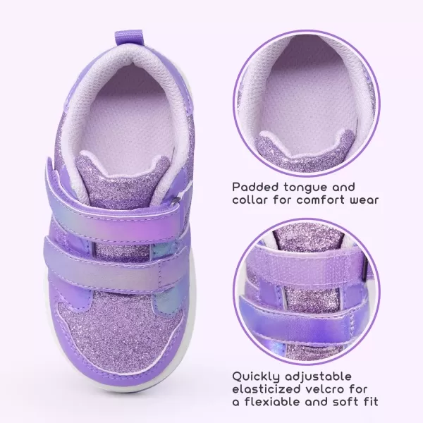 imageSKYWHEEL Toddler Boys Girls Tennis Shoes Kids Slip On Barefoot Shoes Wide Casual Walking Running Sneakers for Little KidsPurple Toddler Shoes