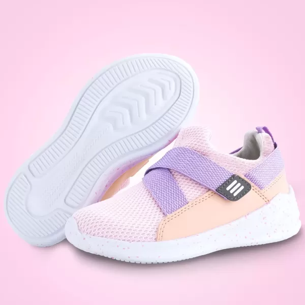 imageSKYWHEEL Toddler Boys Girls Tennis Shoes Kids Slip On Barefoot Shoes Wide Casual Walking Running Sneakers for Little KidsToddler Pink Tennis Shoes