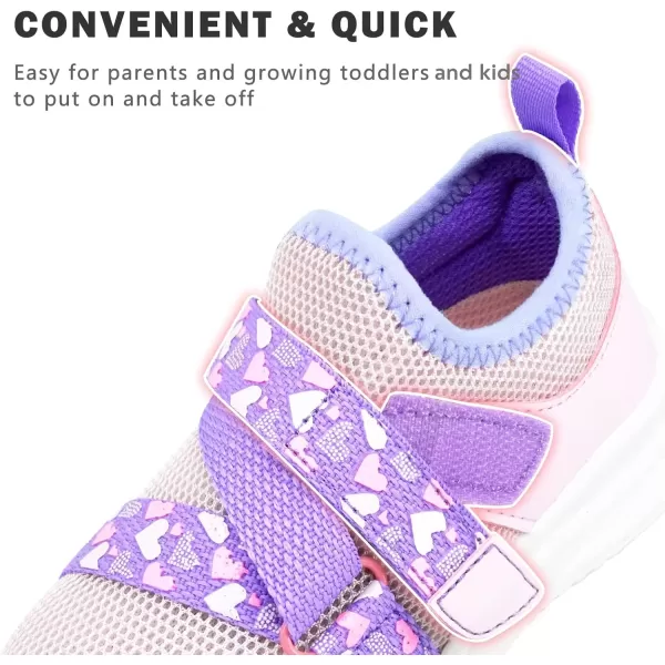 imageSKYWHEEL Toddlers Shoes Girl Sneakers Cushioning Breathable Tennis Running Athletic Shoes Size 7 Purple Pink