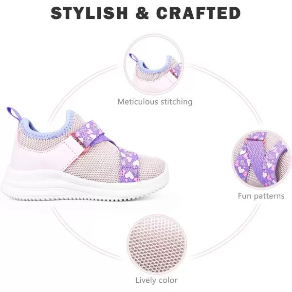imageSKYWHEEL Toddlers Shoes Girl Sneakers Cushioning Breathable Tennis Running Athletic Shoes Size 7 Purple Pink