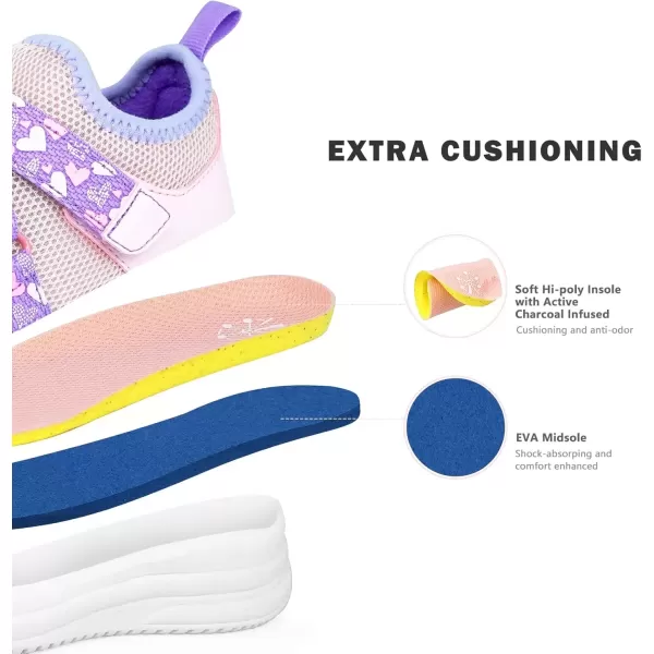 imageSKYWHEEL Toddlers Shoes Girl Sneakers Cushioning Breathable Tennis Running Athletic Shoes Size 7 Purple Pink