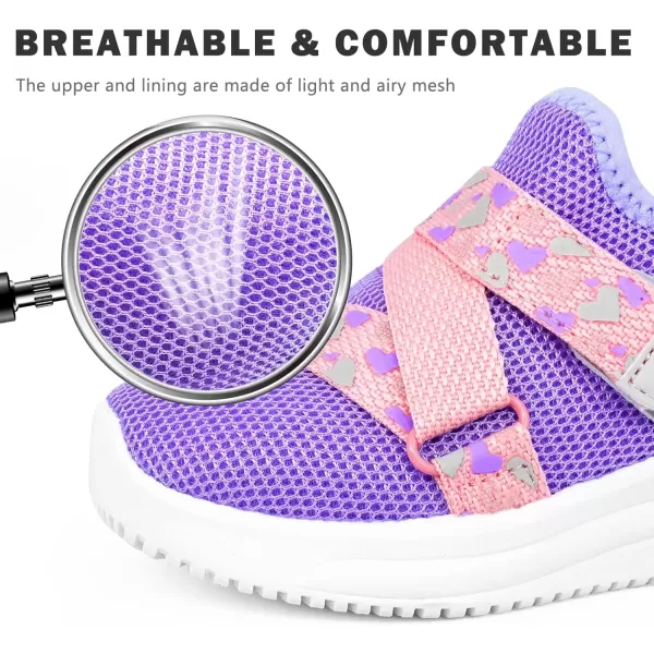 imageSKYWHEEL Toddlers Shoes Girl Sneakers Cushioning Breathable Tennis Running Athletic Shoes Size 7 Romantic Purple