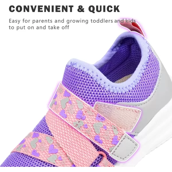 imageSKYWHEEL Toddlers Shoes Girl Sneakers Cushioning Breathable Tennis Running Athletic Shoes Size 7 Romantic Purple