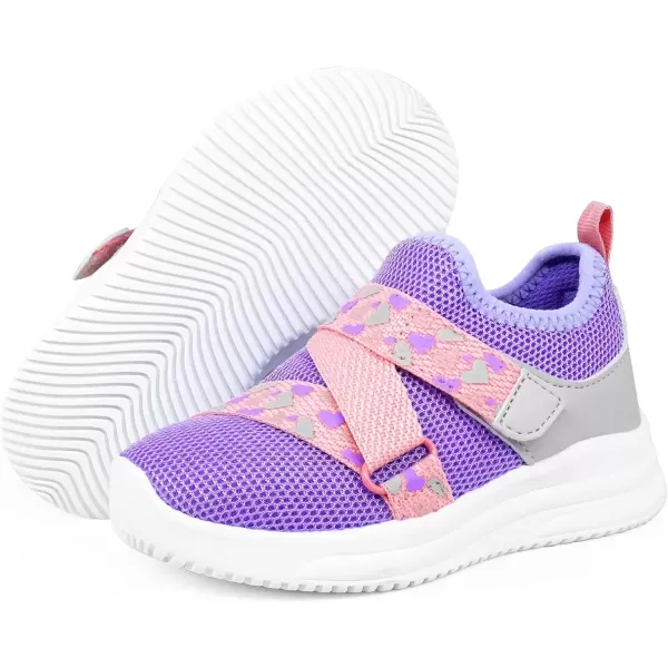 imageSKYWHEEL Toddlers Shoes Girl Sneakers Cushioning Breathable Tennis Running Athletic Shoes Size 7 Romantic Purple