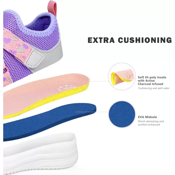imageSKYWHEEL Toddlers Shoes Girl Sneakers Cushioning Breathable Tennis Running Athletic Shoes Size 7 Romantic Purple