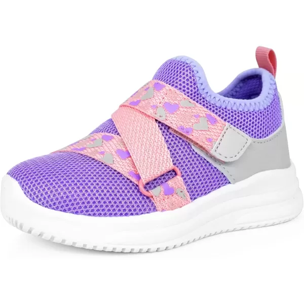 imageSKYWHEEL Toddlers Shoes Girl Sneakers Cushioning Breathable Tennis Running Athletic Shoes Size 7 Romantic Purple