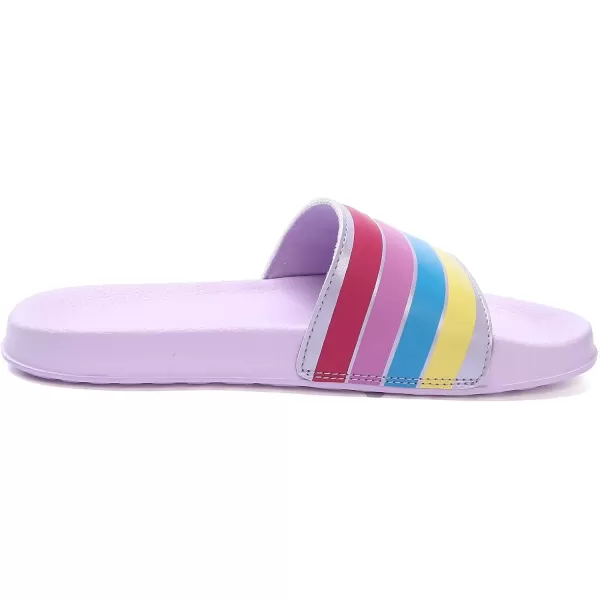 imageSKYWHEEL Black Big Kids Slides Shoes Boys Non Slip Triangle Geometric Art Sandals Outdoor Slippers127purple