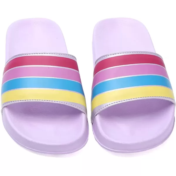imageSKYWHEEL Black Big Kids Slides Shoes Boys Non Slip Triangle Geometric Art Sandals Outdoor Slippers127purple