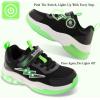 imageSKYWHEEL Kids Tennis Shoes for Boys Girls Footwear Light Up Shoes LED Sneakers with Switch Walking Running Shoes Toddler Size 10 to Big Kids Size 5BlackGreen Kids Ligth Up Shoes
