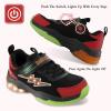 imageSKYWHEEL Kids Tennis Shoes for Boys Girls Footwear Light Up Shoes LED Sneakers with Switch Walking Running Shoes Toddler Size 10 to Big Kids Size 5BlackRed Kids Ligth Up Shoes