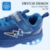 imageSKYWHEEL Kids Tennis Shoes for Boys Girls Footwear Light Up Shoes LED Sneakers with Switch Walking Running Shoes Toddler Size 10 to Big Kids Size 5Blue Kids Ligth Up Shoes