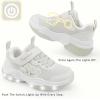imageSKYWHEEL Kids Tennis Shoes for Boys Girls Footwear Light Up Shoes LED Sneakers with Switch Walking Running Shoes Toddler Size 10 to Big Kids Size 5Offwhite Light Up Shoes