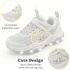 imageSKYWHEEL Kids Tennis Shoes for Boys Girls Footwear Light Up Shoes LED Sneakers with Switch Walking Running Shoes Toddler Size 10 to Big Kids Size 5Offwhite Light Up Shoes