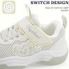 imageSKYWHEEL Kids Tennis Shoes for Boys Girls Footwear Light Up Shoes LED Sneakers with Switch Walking Running Shoes Toddler Size 10 to Big Kids Size 5Offwhite Light Up Shoes