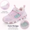imageSKYWHEEL Kids Tennis Shoes for Boys Girls Footwear Light Up Shoes LED Sneakers with Switch Walking Running Shoes Toddler Size 10 to Big Kids Size 5Pink Light Up Shoes