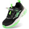imageSKYWHEEL Kids Tennis Shoes for Boys Girls Footwear Light Up Shoes LED Sneakers with Switch Walking Running Shoes Toddler Size 10 to Big Kids Size 5BlackGreen Kids Ligth Up Shoes