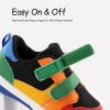 imageSKYWHEEL Toddler Boys Girls Tennis Shoes Kids Slip On Barefoot Shoes Wide Casual Walking Running Sneakers for Little Kids111toddler Colorful Black Sneaker
