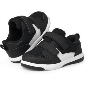 imageSKYWHEEL Toddler Boys Girls Tennis Shoes Kids Slip On Barefoot Shoes Wide Casual Walking Running Sneakers for Little Kids105toddler Black White Shoes