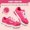 imageSKYWHEEL Kids Sneaker Boys Girls Light Up Shoes with Switch Breathable Athletic Casual Walking Tennis Shoes Boys Girls FootwearHot Pink Light Up Shoes With Switch